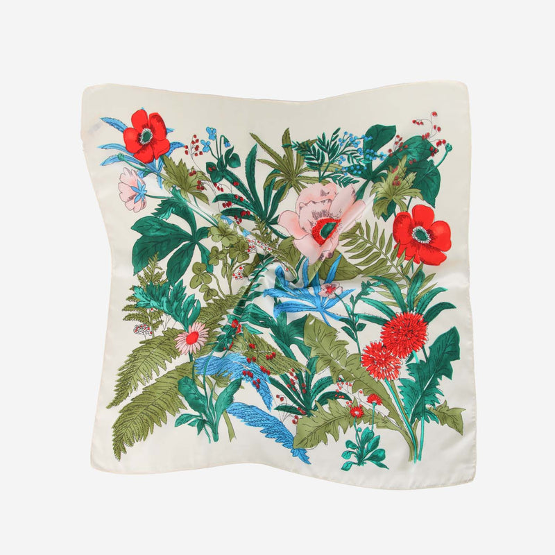 SATIN NECKTIE TROPICAL FLORAL CREAM 1002805